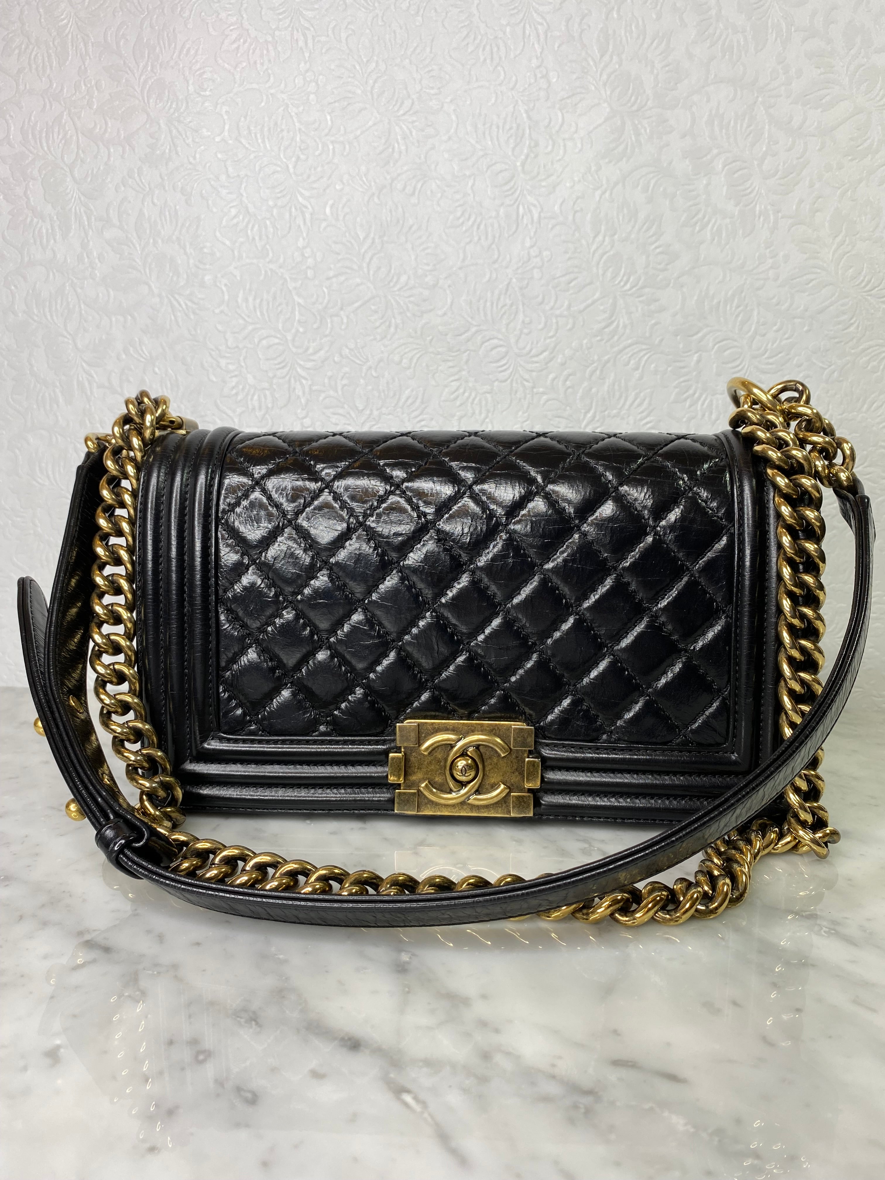 Chanel Small Black Velvet Boy Bag GHW - AGL1795 – LuxuryPromise