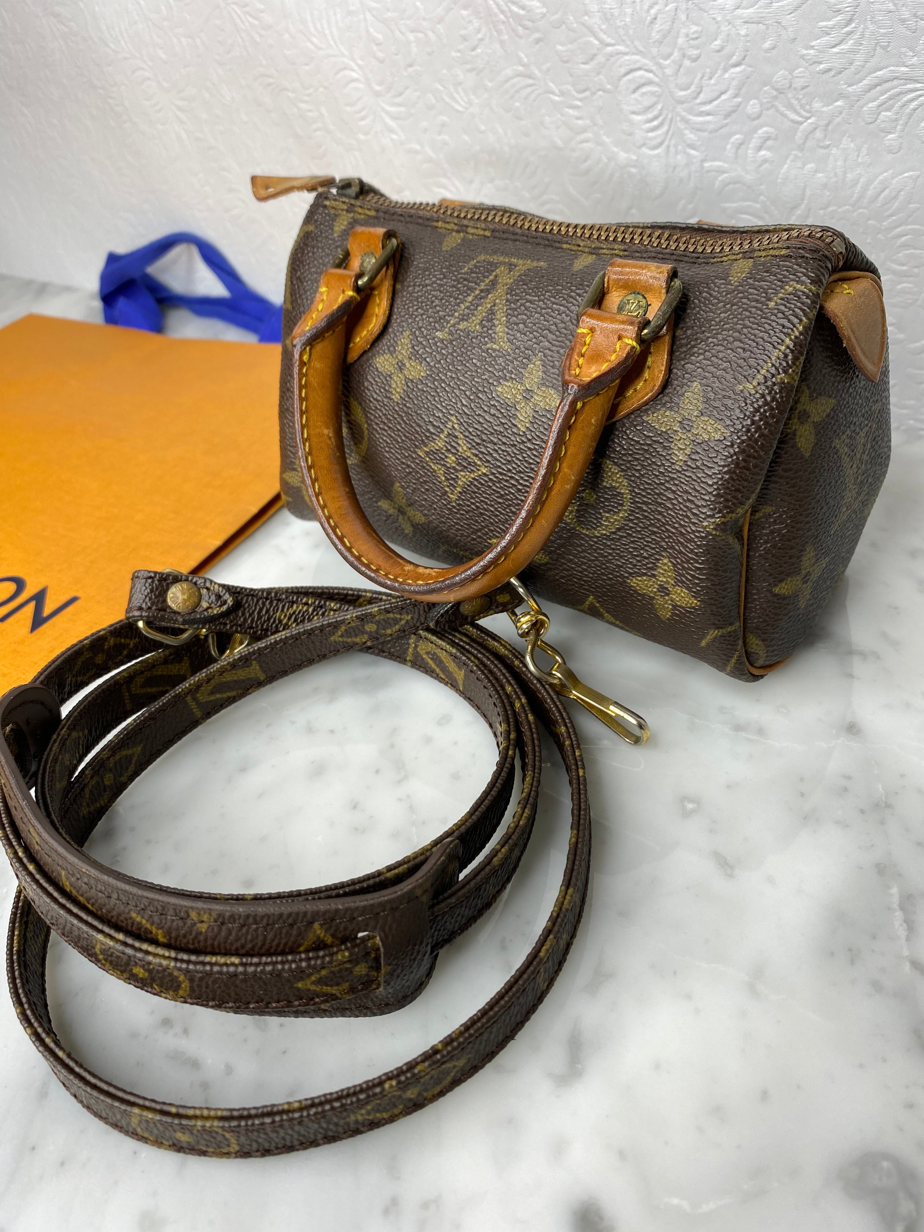 Louis Vuitton Monogram Customized Hand Painted Hearts Mini Nano Speedy w/  Strap For Sale at 1stDibs