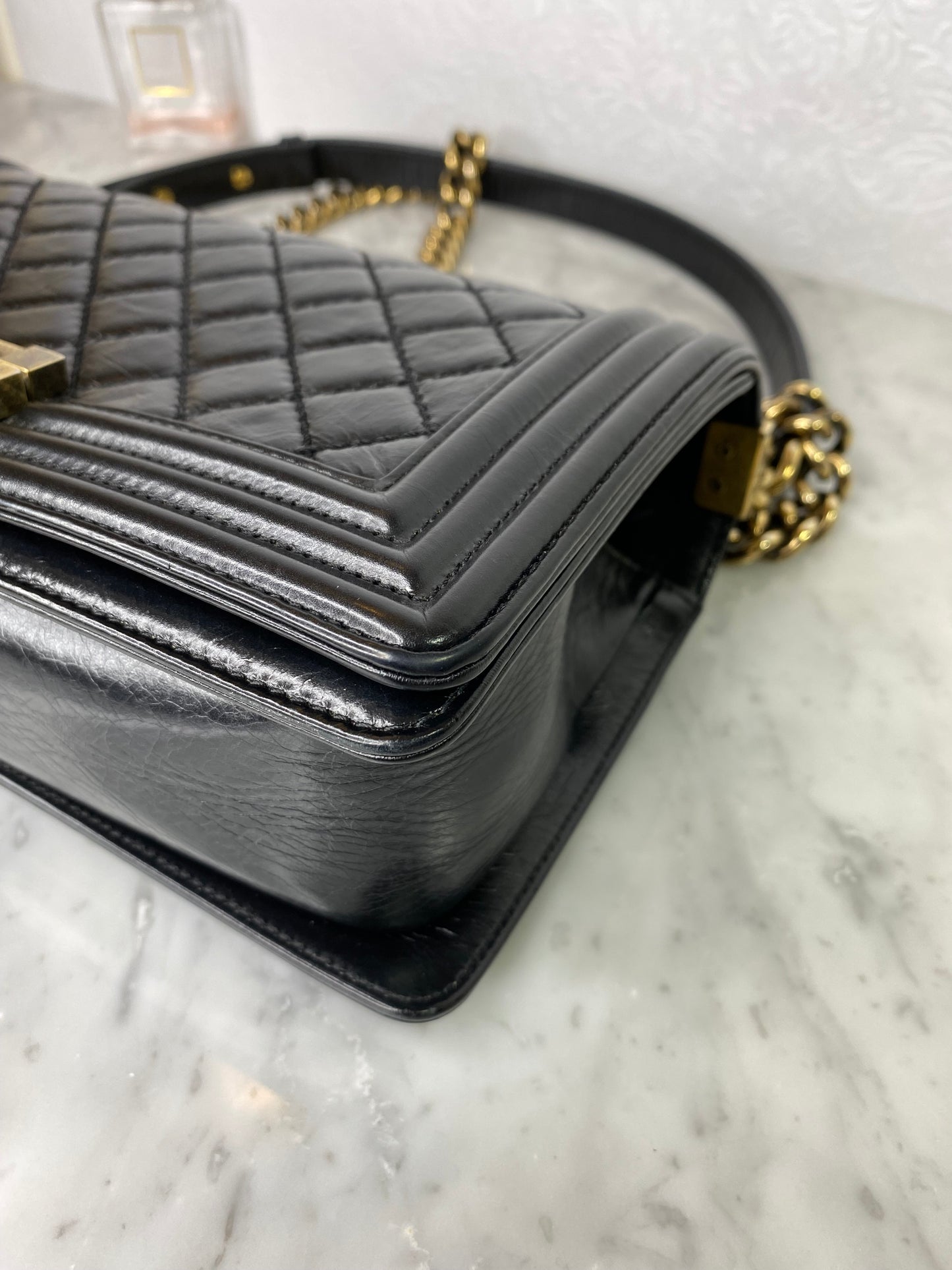 Chanel Boy Bag Calfskin Black GHW - Medium