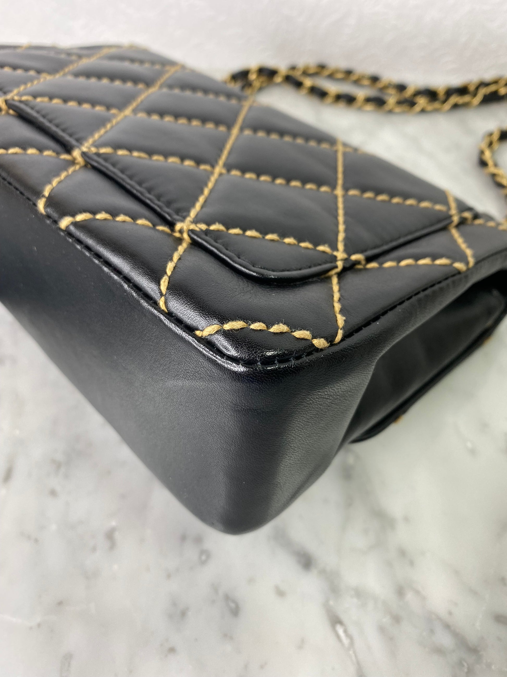 Vintage Chanel Wild Stitch Flap Bag Calfskin Black GHW - Medium –  BelovedLux