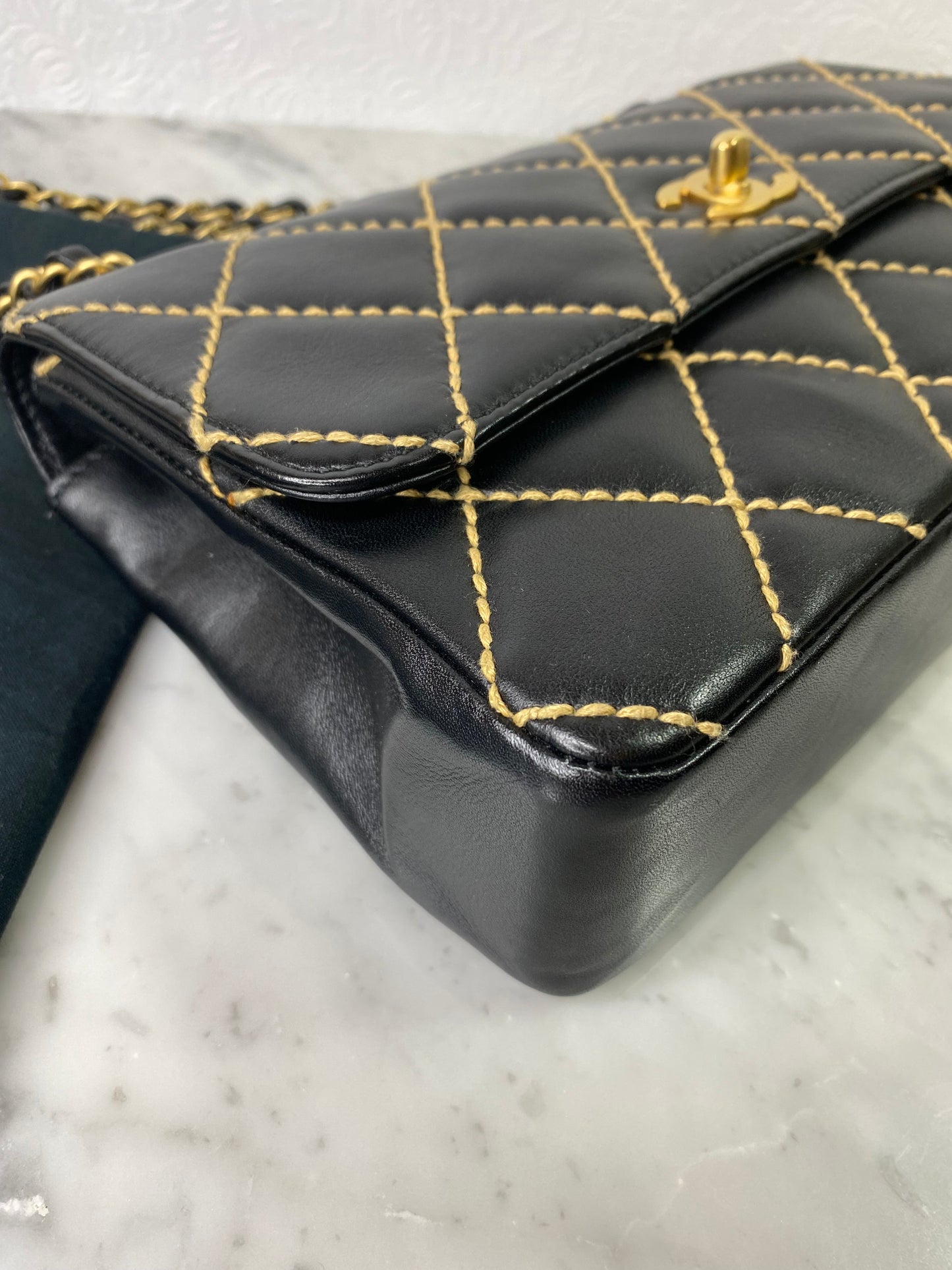 Chanel "Wild Stitch" Flap Bag Calfskin Black GHW - Medium