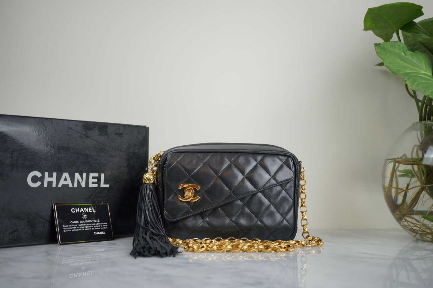 Chanel Fringe Bag Lambskin Bijoux Chain Black GHW - Mini