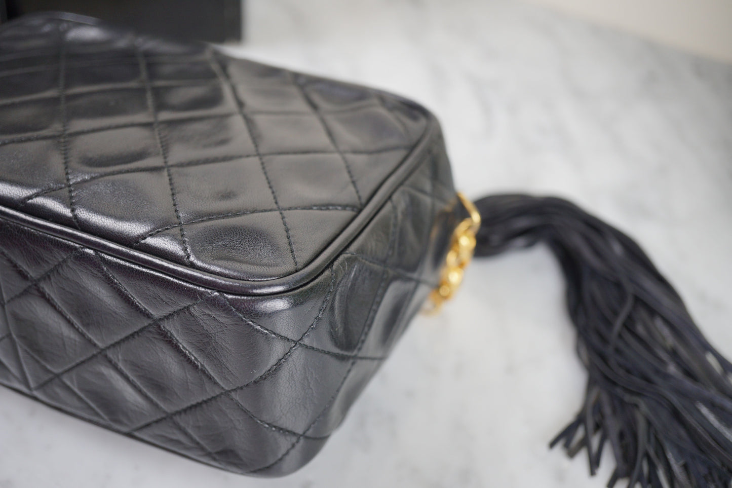 Chanel Fringe Bag Lambskin Bijoux Chain Black GHW - Mini