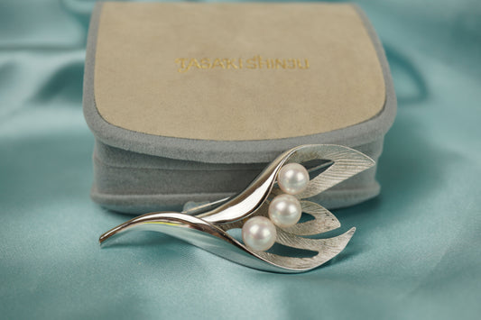 Tasaki Akoya Pearl 5.5-7mm Bouquet Brooch Silver