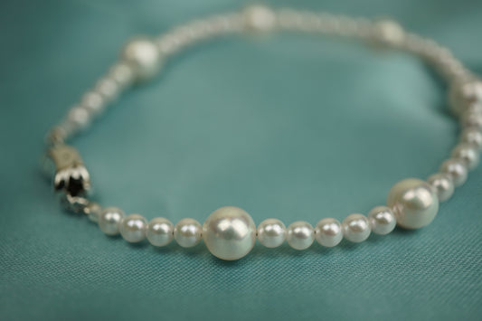 (Brand New) Akoya Pearls 6.5mm Sterling Silver Bracelet