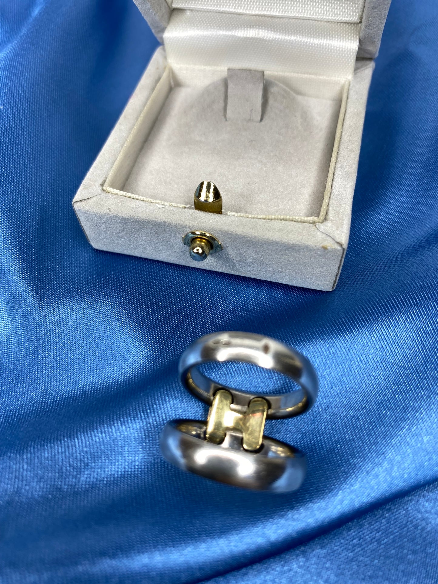 Hermes H Ring 50 - 18k Gold & Sterling Silver
