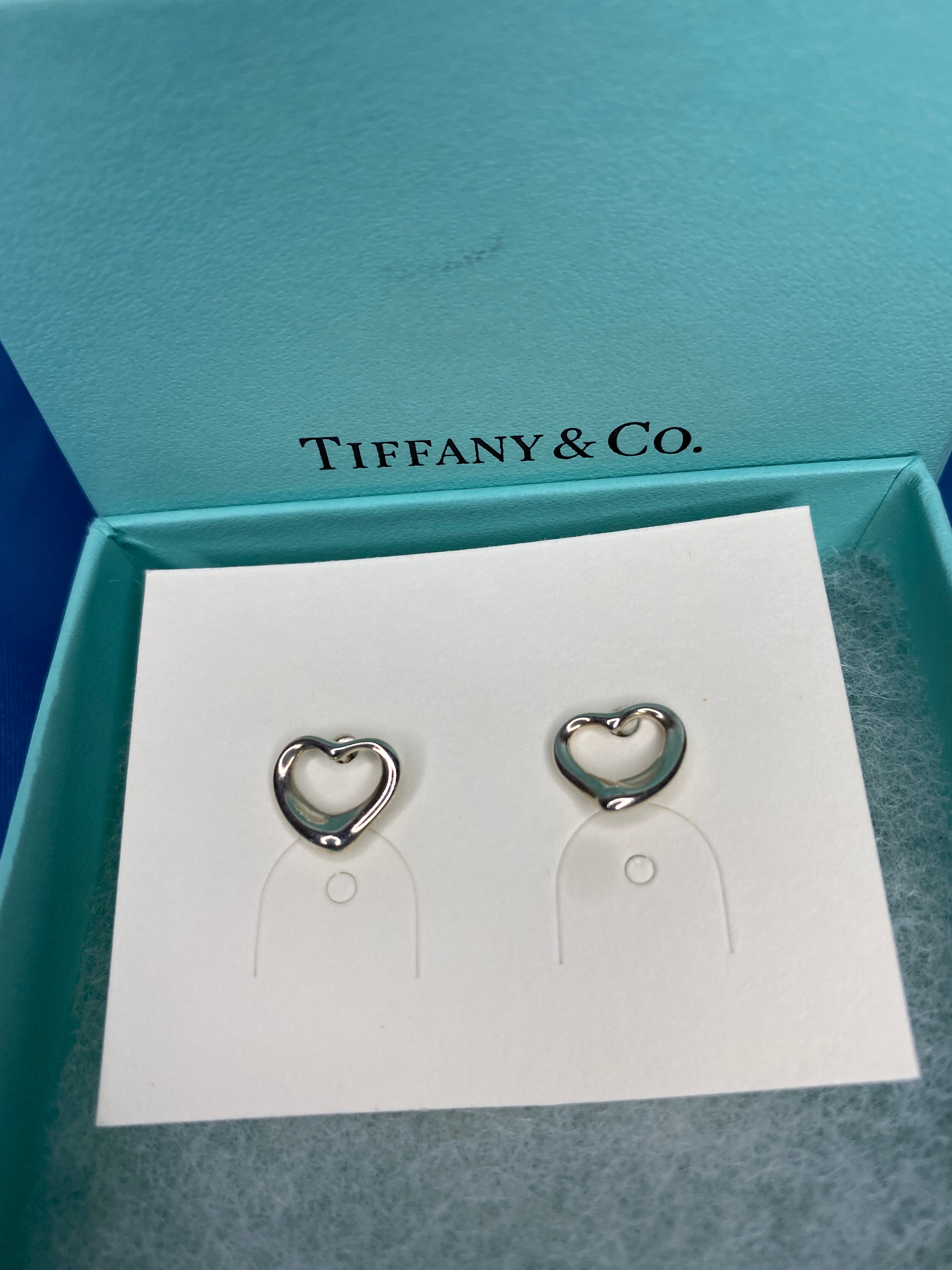 TIFFANY & CO. Elsa Peretti Open Heart Earrings in Sterling Silver