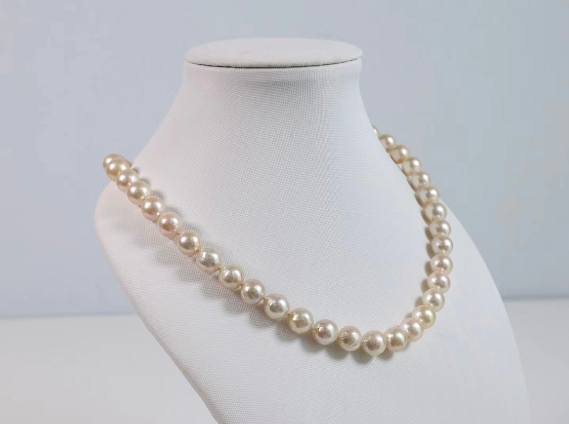 Akoya Pearls 9mm Necklace Silver